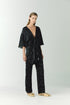 Santo Tomas Silk Jacquard Pants / Black